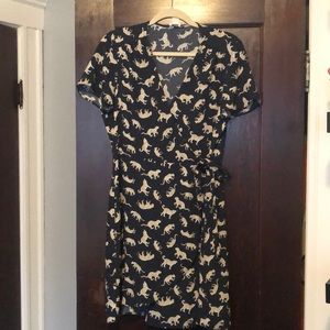 J Crew leopard pattern wrap dress